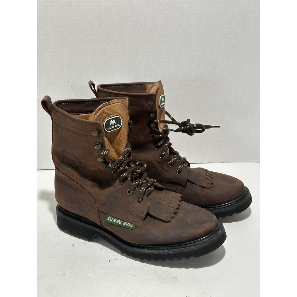 Silver Bull Mens Work boots leather waterproof oil resistance Sz men 8.5 - w 9.5 - Picture 3 of 11
